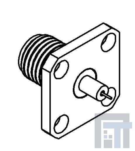 R125512000 РЧ соединители / Коаксиальные соединители SMA SQ FLNG JACK REC W/ SHOULDER CONTACT