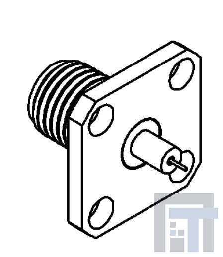 R125512001 РЧ соединители / Коаксиальные соединители SMA SQ FLNG JACK REC W/ SHOULDER CONTACT