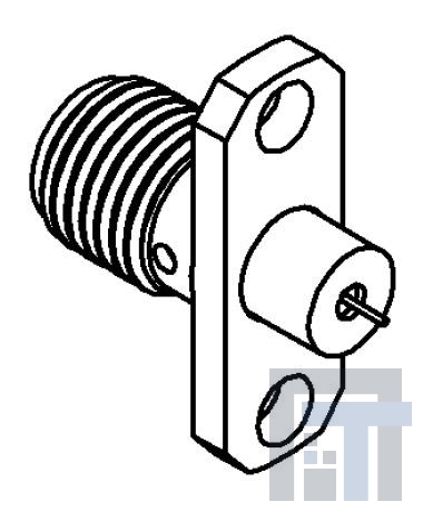 R125617001 РЧ соединители / Коаксиальные соединители SMA 2 HOLE FLNG JACK RECP W/SHLDR CONT