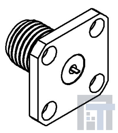 R125620000 РЧ соединители / Коаксиальные соединители SMA SQ FLNG JACK REC W/ SHOULDER CONTACT