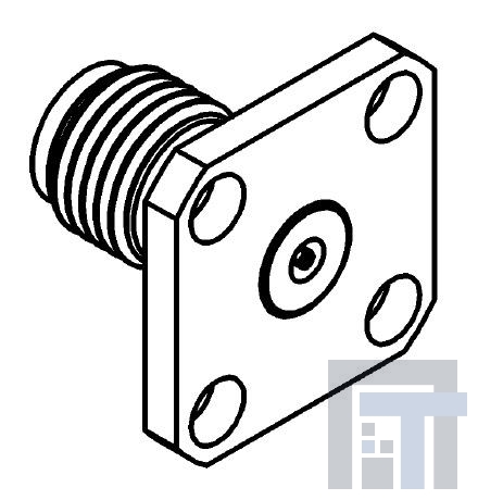 R127842001 РЧ соединители / Коаксиальные соединители SMA 2 9/SQ FLNG FML RECP FOR 0 3MM DIA