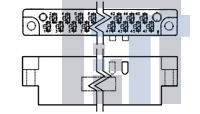 531590-3 Стандартные краевые разъемы 29 AMP BLADE II RCPT HSG