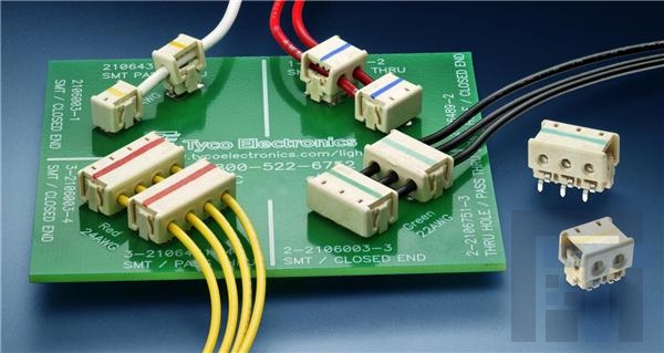 2-2106431-2 Осветительные коннекторы 2 Position 22 AWG SMT IDC Feed Thru