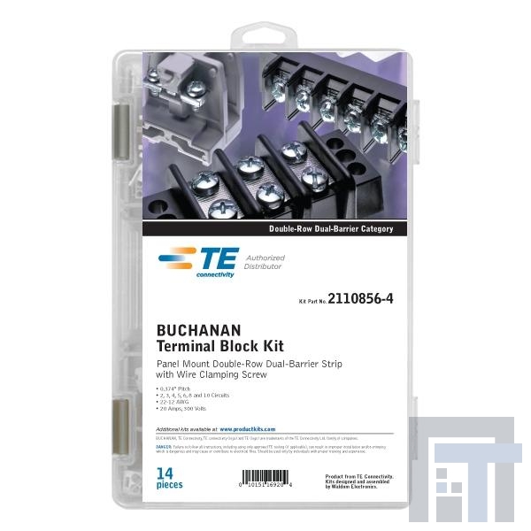 2110856-4 Клеммные колодки с изолирующими перегородками P-Ins Long Rng Trm 120 PC Kit