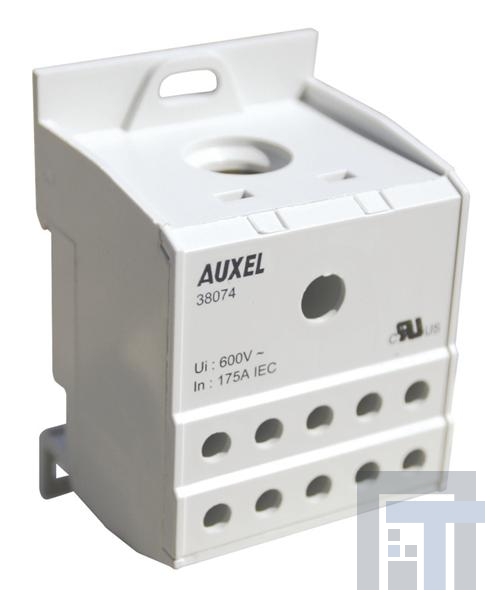 38075 Клеммные колодки для DIN-рейки 3 POLE DISTRIB BLOCK 115A INPT 1X2AWG