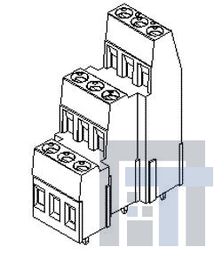 39880-1024 Фиксированные клеммные колодки TRI-LEVEL 5.08 24 AS Y 4.0MM 2 WIRE BLACK