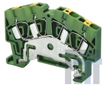 AGT4-4 Клеммные колодки для DIN-рейки ANGULAR GRND EARTH SPRNG CLMP 42X61.5mm