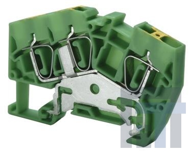 AGT6-3 Клеммные колодки для DIN-рейки ANGULAR GRND EARTH SPRING CLAMP 42X74mm