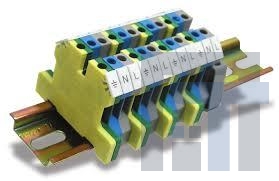 CTL2-5U-BU Клеммные колодки для DIN-рейки 6x67x84mm 25A 300V DINRail TrmBlk, Blue