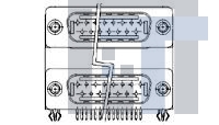 1-1734279-3 Сдвоенные соединители D-Sub  D-SUB PLUG OVER PLUG R/A 15