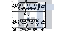 1-1734282-1 Сдвоенные соединители D-Sub  15P PLUG / 15P RCPT