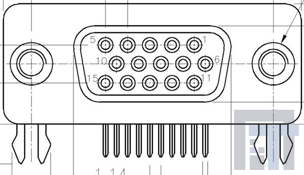 1-1734530-1 Соединители с высокой плотностью контактов D-Sub 15 POS RECEPTACLE