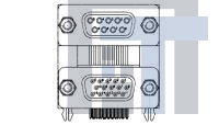 1-1775210-1 Сдвоенные соединители D-Sub  D-SUB 5.08mm,9 POS PLUG OVER 15 POS RCPT