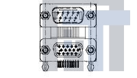 1-1775377-2 Сдвоенные соединители D-Sub  D-SUB 9P plugover15P RCPTG/F W/ SRW