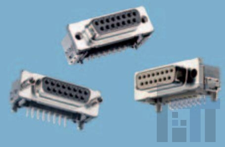 154240 Стандартные соединители D-Sub  15P SMT7.3MM R/A FML PCB CONN DAU CARD
