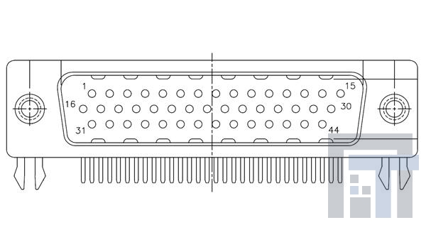 17EBH-044-P-AM-0-10 Соединители с высокой плотностью контактов D-Sub Plug TH RA Unthreaded