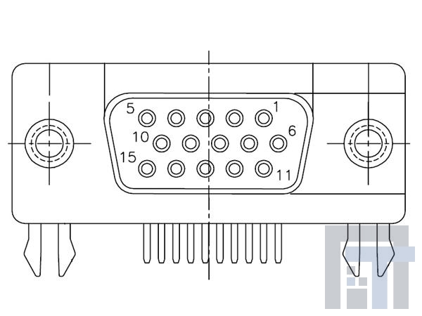 17EBH015SAA000 Соединители с высокой плотностью контактов D-Sub RA HI DENSITY 15P F .120 CLEAR HOLE