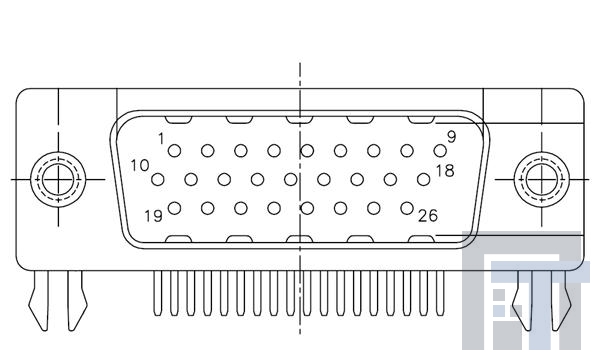 17EBH026PAA210 Соединители с высокой плотностью контактов D-Sub RA HI DENSITY 26P M #4-40 UNC THRD