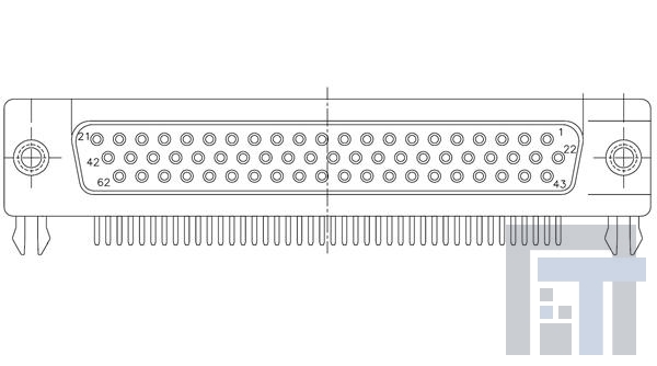 17EBH062SAA010 Соединители с высокой плотностью контактов D-Sub RA HI DENSITY 62P F .120 CLEAR HOLE