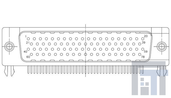 17EBH078PAA200 Соединители с высокой плотностью контактов D-Sub RA HI DENSITY 78P M #4-40 UNC THRD