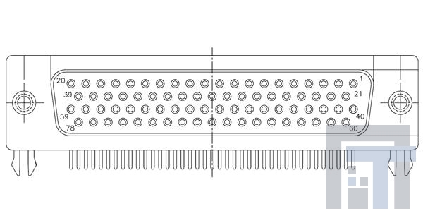 17EBH078SAA100 Соединители с высокой плотностью контактов D-Sub RA HI DENSITY 78P F #4-40 THREAD