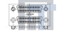 5750821-1 Сдвоенные соединители D-Sub  STK R/A RCPT ASSY 50SR K SL