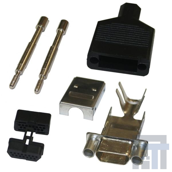 960-015-010R011 Корпуса разъемов D-Sub  MICRO-D 15P FEM BACK SHLL KIT W/CRIMP CON