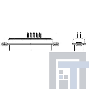 DCMF27W2SN Соединители D-Sub со смешанными контактами DSUB DM POWER 27W2 SOCKET