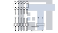 1-1735919-4 Соединители DIMM AMPMODU 2MM BA HDR RA 2X7P Au-Sn HT T R