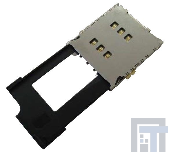 FMS006-3900-0 Соединители для карт памяти SIM Card Conn 6pin Top Mnt Tray Type