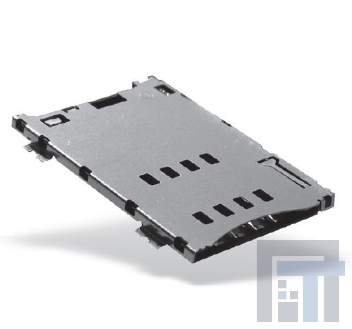 FMS008-6001-0 Соединители для карт памяти SIM Card Conn 8pin Top Mnt Push-Push