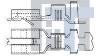 281197-2-(CUT-STRIP) Клеммы .187 FF RECPT Cut Strip of 100