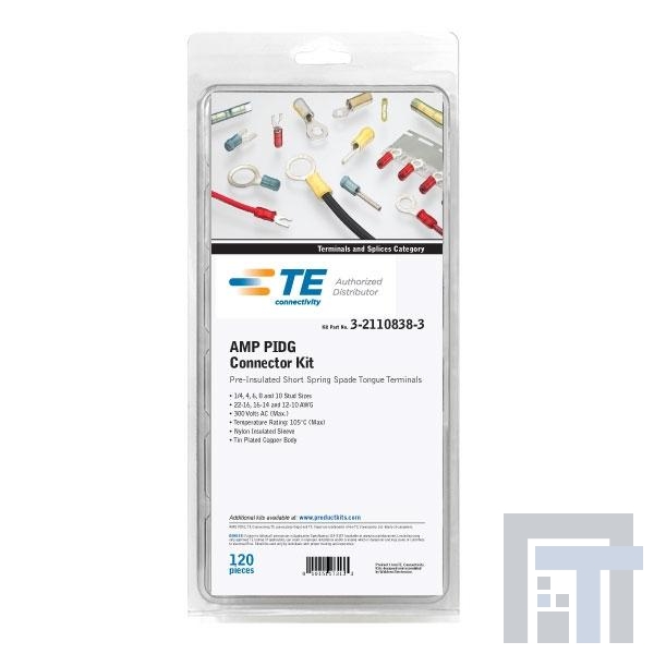 3-2110838-3 Клеммы P-Ins Rect Trm 120 PC Kit