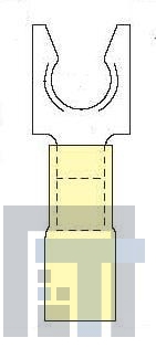 MH10-14FLK Клеммы Locking Fork -YLW 12-10 AWG Size 1/4