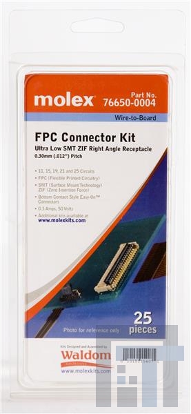 76650-0004 Соединители FFC и FPC FFC CONNECTOR KIT .3MM RA CONN 50PCS