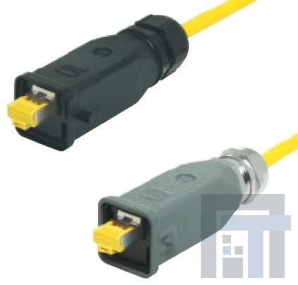 09452001560 Модульные соединители / соединители Ethernet HAN3A, RJ45, CAT6 INSERT 2XRJ45