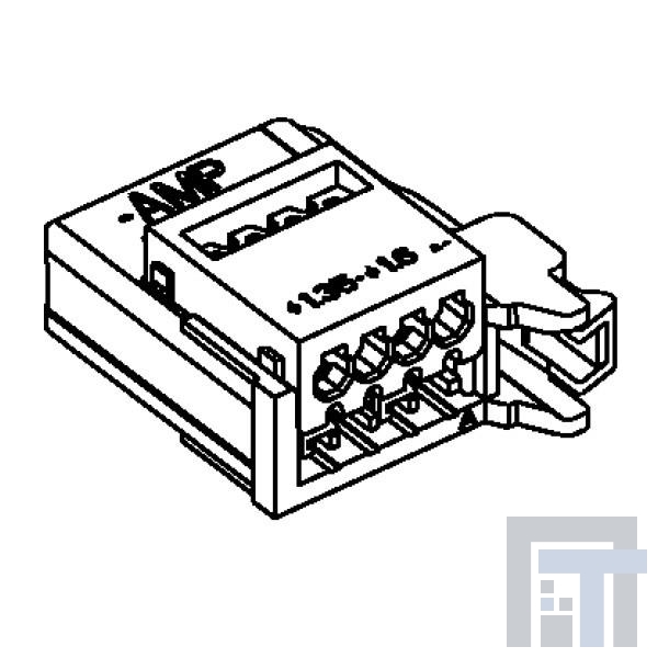 1-1473562-4 Модульные соединители / соединители Ethernet 2MM RITS PLG 04P RED