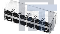 1-1734715-2 Модульные соединители / соединители Ethernet RJ45, Multiport 2x4, 15u, Tray