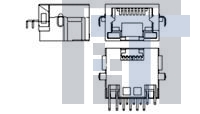 1734819-1 Модульные соединители / соединители Ethernet RJ45 Jack W/ G/Y LED Shield 6u