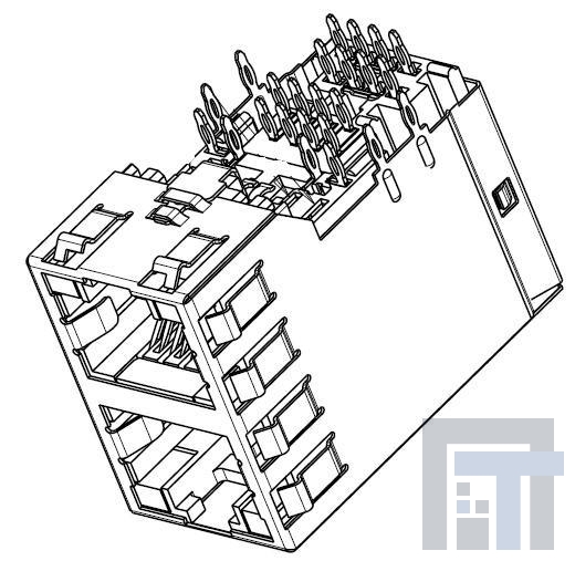 1888653-5 Модульные соединители / соединители Ethernet 2X1 OFFSET ST/JK WITH LEDS