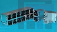 1888654-3 Модульные соединители / соединители Ethernet 2x8 OFFSET STACKED W/GROUND CLIP