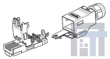 1903526-1 Модульные соединители / соединители Ethernet IP20 Plug Kit 4 Pos