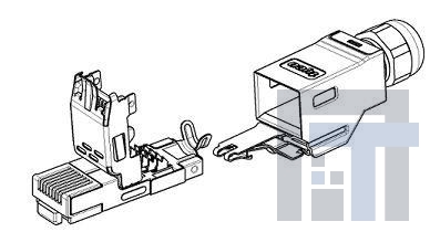 1903527-1 Модульные соединители / соединители Ethernet IP20 Plug Kit 8 Pos