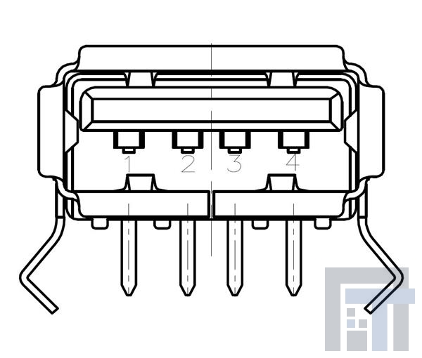 292303-4 Модульные соединители / соединители Ethernet USB A R/A RCPT T/H