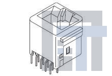 42410-4168 Модульные соединители / соединители Ethernet ModJack Vert Flush 50Au W/O Clip 4/4