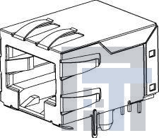 43202-6105 Модульные соединители / соединители Ethernet RA FLANGELESS 6/4 low profile