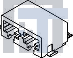 43841-0002 Модульные соединители / соединители Ethernet ModJack Dual Port SMT 50 SAu 8/6