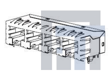 44150-0027 Модульные соединители / соединители Ethernet Modjack RA Flgls 2 Port Shield