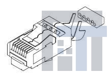 44915-0022 Модульные соединители / соединители Ethernet Long Body Rj-45 Plug Cat. 6 Shielded 8/8