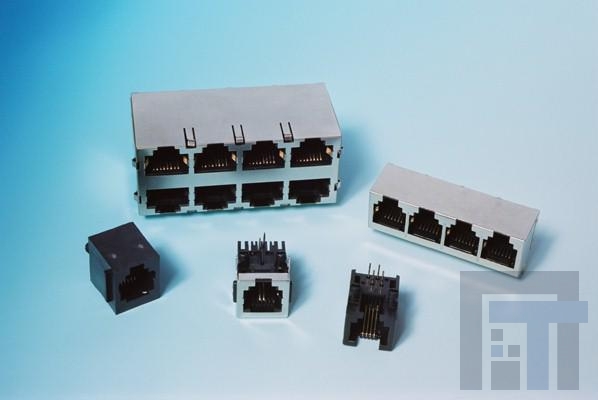 A20-432-262-903 Модульные соединители / соединители Ethernet 4 Port Mod Jack 8P8C LED's R/A PCB